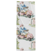 Sporty Santa - golf Wijn Cadeautas (Voorkant)