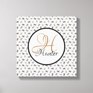 Sporty Soccer Puppies Monogramed Canvas Afdruk