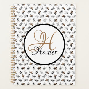 Sporty Soccer Puppies Monogramed Planner