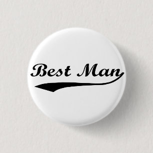 Sporty Swash Best Man Black Ronde Button 3,2 Cm