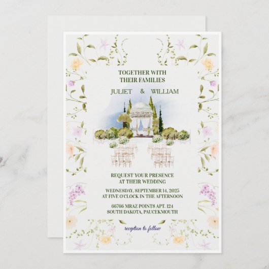 Sporty Wedding Invitation | Glass House  (Devant / Derrière)
