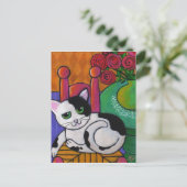 Spot de kat briefkaart (Staand voorkant)