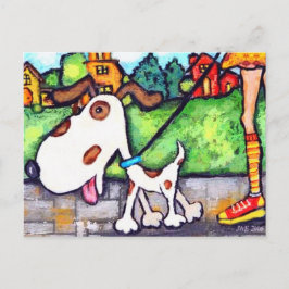 Spot de wandeling van de hond briefkaart