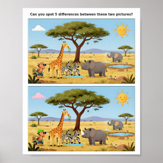 Spot het verschil Leuk poster voor kinderen – Hers