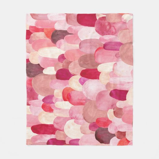 Spot Medley: roze-rode textieldroom. Fleece Deken (Voorkant)