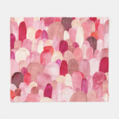 Spot Medley: roze-rode textieldroom. Fleece Deken (Voorkant (Horizontaal))