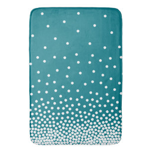 Spot Shaded 240816 - White and Dark Turquoise Badmat