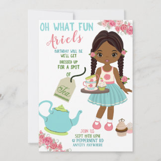 Spot Tea Party Anniversaire de la carte d'invitati