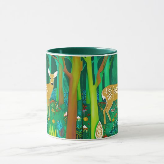 Spoted Fawn in een Fantasy Forest Setting Mok (Midden)