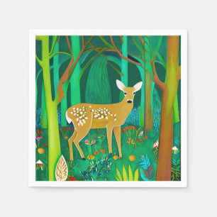 Spoted Fawn in een Fantasy Forest Setting Servet