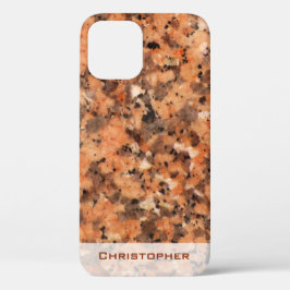 Spotet Rock Structure Dotted Pattern met Name iPhone 12 Hoesje