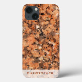 Spotet Rock Structure Dotted Pattern met Name iPhone 13 Hoesje