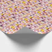 Spotgestreept wit patroon cadeaupapier (Hoek)