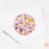 Spotgestreept wit patroon ronde sticker (Envelop)