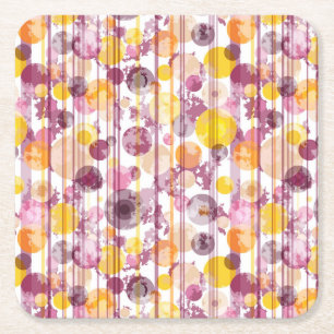 Spotgestreept wit patroon vierkante kartonnen onderzetter