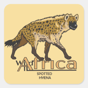 Spothyena. Wild Africa Vierkante Sticker