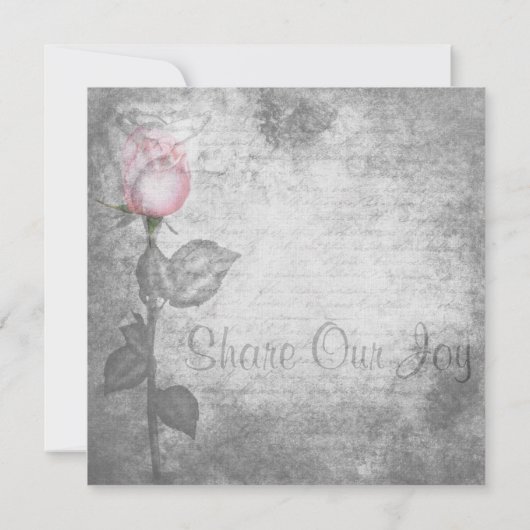 spotkleur roze roze bruiloft kaart (Achterkant)