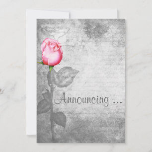 spotkleur roze roze bruiloft kaart