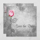  spotkleur roze roze bruiloft save the date (Voorkant / Achterkant)