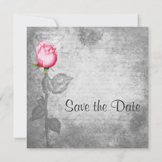  spotkleur roze roze bruiloft save the date (Voorkant)