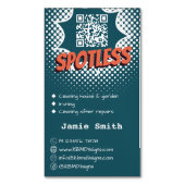 Spotless Blue: aangepaste huisreiniging QR-code Magnetisch Visitekaartje (Voorkant Verticaal)