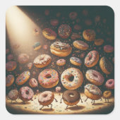 Spotlight-donuts Vierkante Sticker (Voorkant)