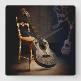 Spotlight op Guitar Wall Clock Vierkante Klok