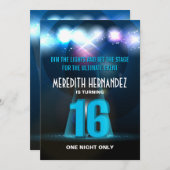 Spotlight Star Blue Sweet 16 Kaart (Voorkant / Achterkant)