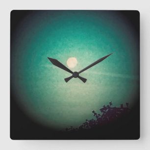 Spotlit Moon Vierkante Klok