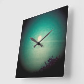 Spotlit Moon Vierkante Klok (Hoek)