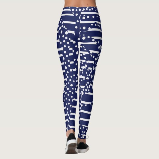 Spots and Stripes 2 - Blue and White Leggings (Achterkant)