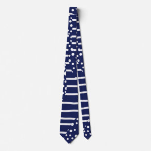 Spots and Stripes 2 - Blue and White Stropdas