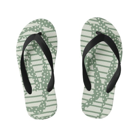 Spots and Stripes 2 - Green Kinder Teenslippers (Voetbed)