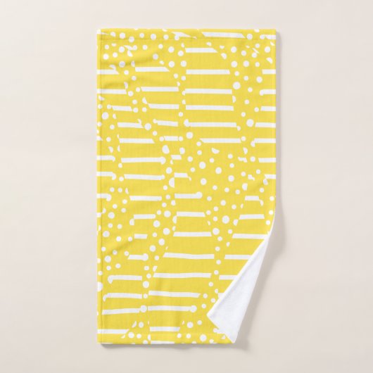 Spots and Stripes 2 - Lemon Yellow and White Bad Handdoek (Handdoek)
