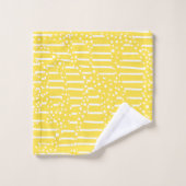 Spots and Stripes 2 - Lemon Yellow and White Bad Handdoek (Wasdoekje)