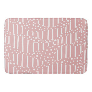 Spots and Stripes 2 - Roze en wit Badmat