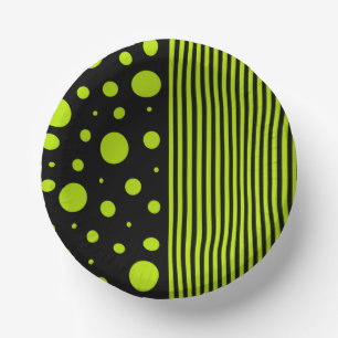 Spots and Stripes - Lime Green Papieren Kommen