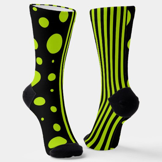 Spots and Stripes - Lime Green Sokken (Gebogen)