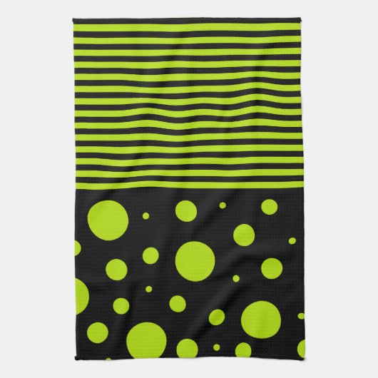 Spots and Stripes - Lime Green Theedoek (Verticaal)