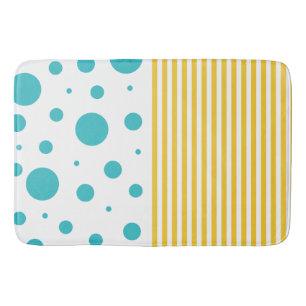 Spots and Stripes - Turquoise en Yellow Badmat