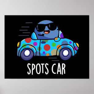 Spots Auto Grappig Sportwagen Pun Donker BG Poster