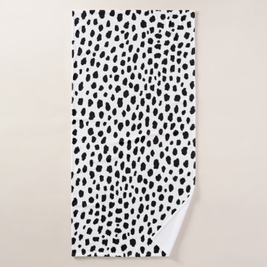 Spots dalmatiens (noir/blanc) (Serviette de bain)