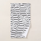 Spots et bandes 2 en noir et blanc (Serviette à main)
