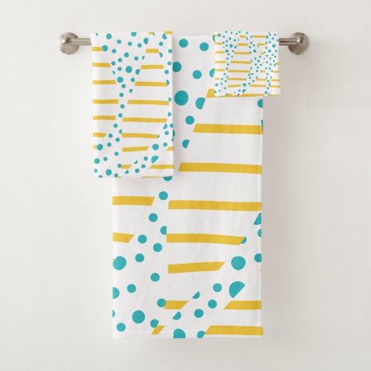 Spots et bandes 2 en Turquoise, Jaune et Blanc (En situation)