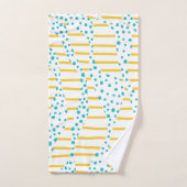 Spots et bandes 2 en Turquoise, Jaune et Blanc (Serviette à main)