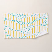 Spots et bandes 2 en Turquoise, Jaune et Blanc (Serviette à main)