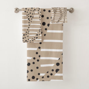 Spots et bandes 2 - Taupe, Noir et Blanc