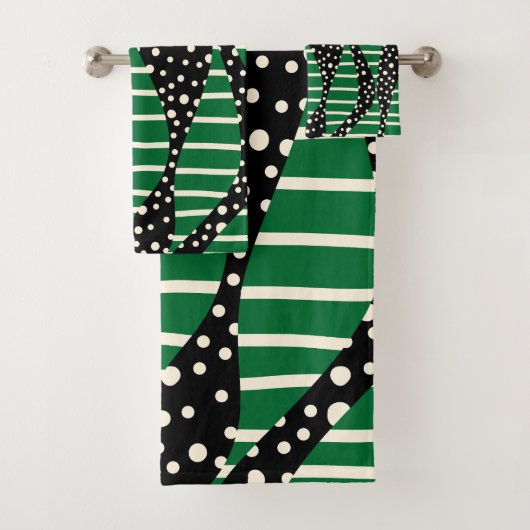Spots et bandes 2 - Vert, Crème et Noir (En situation)