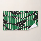 Spots et bandes 2 - Vert, Crème et Noir (Serviette à main)