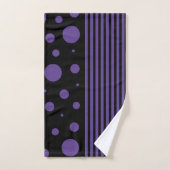 Spots et rayures en violet et noir (Serviette à main)